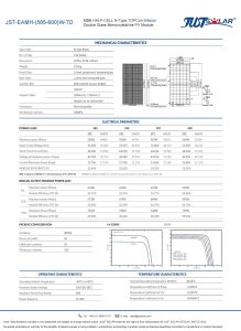 JUSTSOLAR  Topcon Bifacial Mono Module Solar Panel JST-EAMH-(585-600)W-TD插图1