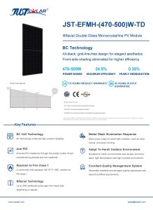 JUSTSOLAR BC technology Solar Panel All-black JST-EFMH-(470-500)W-TD插图