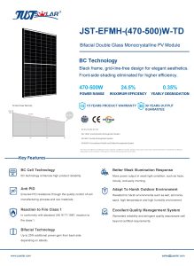 JUSTSOLAR BC technology Solar Panel Black frame JST-EFMH-(470-500)W-TD插图