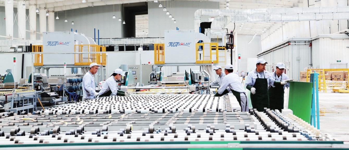JUSTSOLAR-branded solar module production line